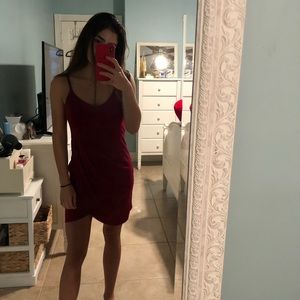 burgundy dress